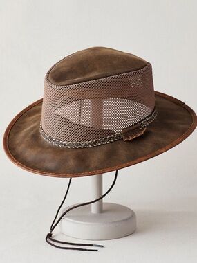 Overland leather western hat, made in USA, Small